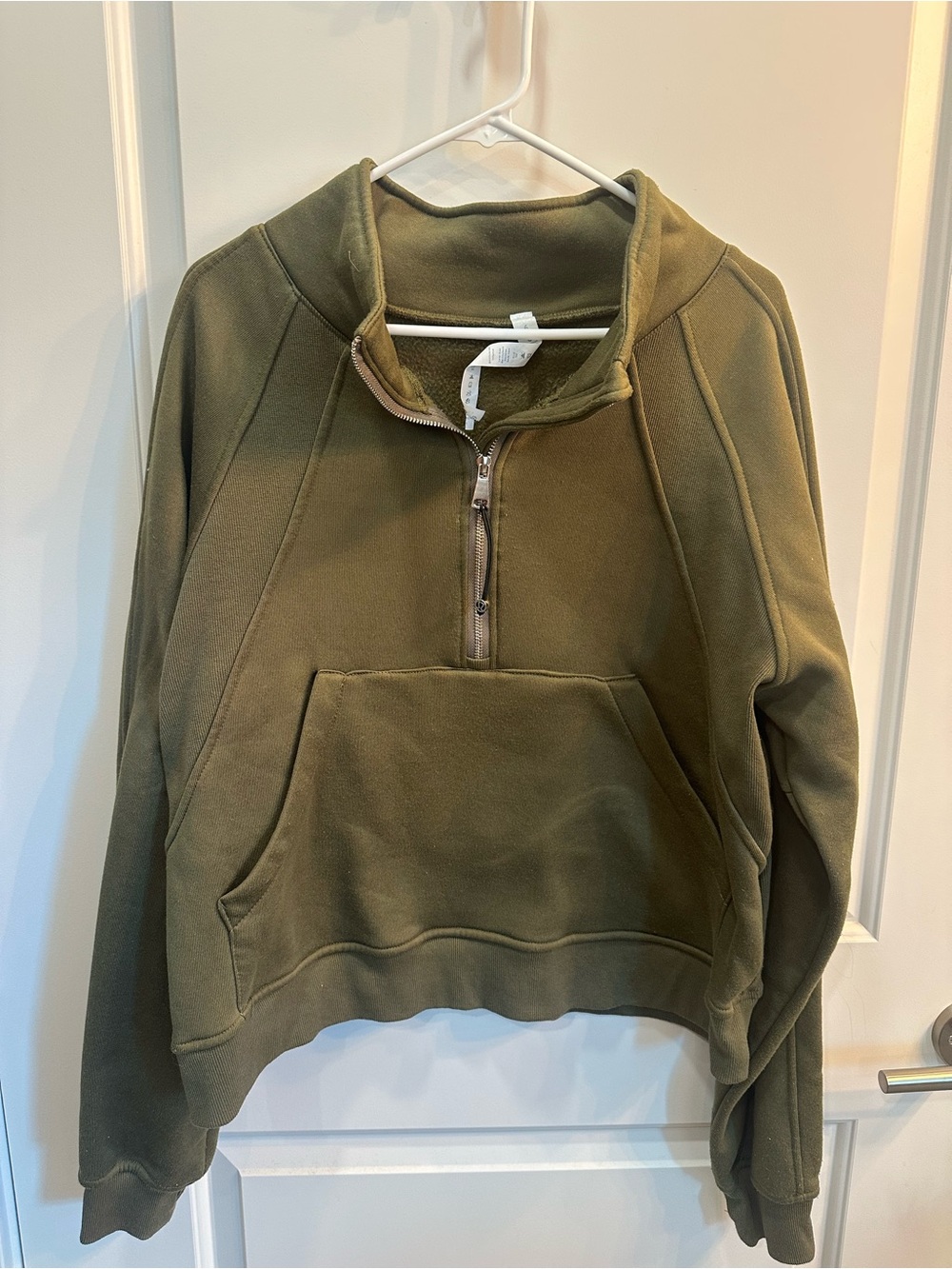 lululemon athletica Olive Green Half-Zip Cowl Sweatshirt